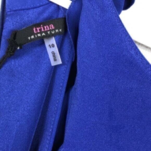 NWT Trina Turk Bluish Purple Ruffle Sleeveless Summer Dress 10 - Picture 6 of 6